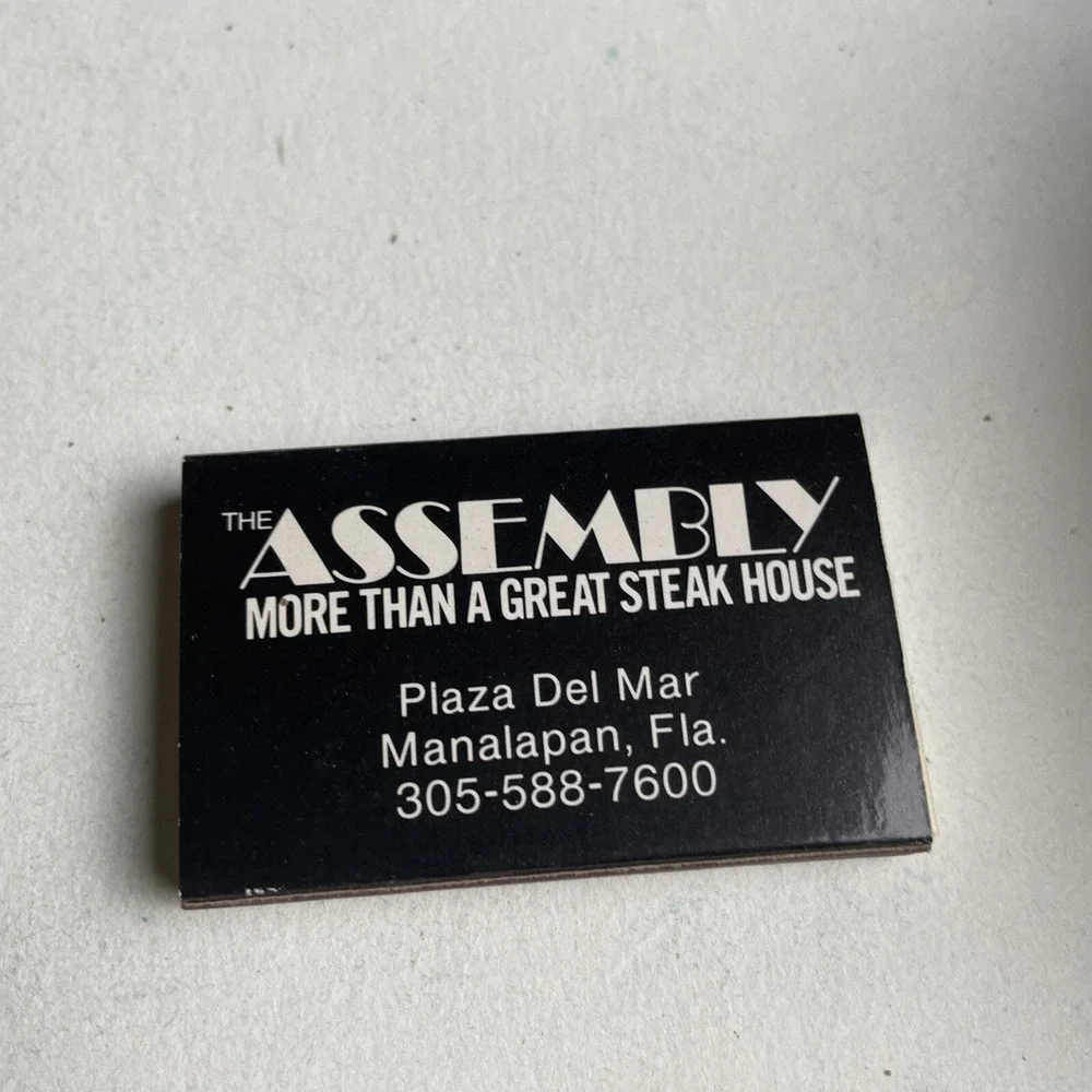 Vintage‎ Matchbook The Assembly Steak House Restaurant New York City Advertising